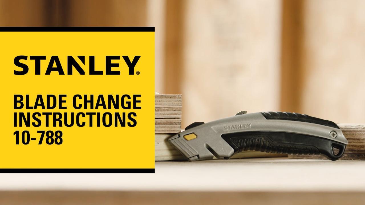 Stanley 10788 Curved Quick-Change Utility Knife, High Carbon Steel  Retractable Blade, 3 Blades