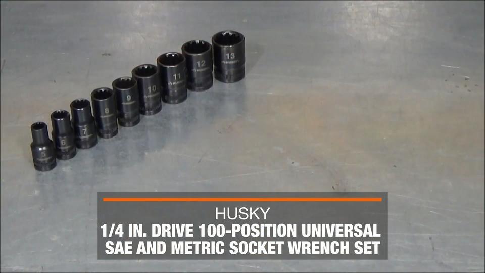 1/4 in. Drive 100-Position Ratchet and Universal SAE/Metric Socket Wrench Set (20-Piece) 1/4 in. Drive 100-Position Ratchet and Universal SAE/Metric Socket Wrench Set (20-Piece)