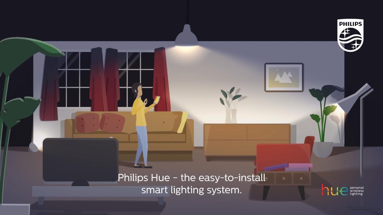 Philips Hue 4pk White and Color Ambiance A19 LED Smart Bulb Starter Kit