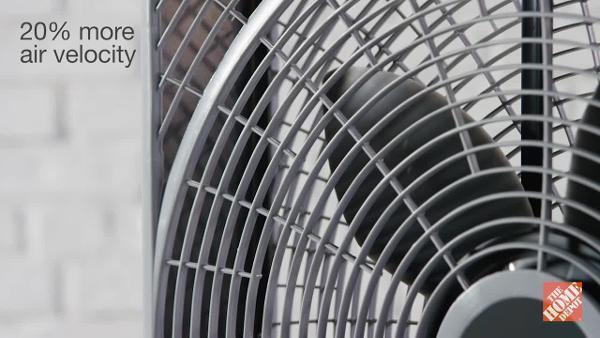 Lasko 20 in. 3 Speeds Box Fan in Gray with Weather-Shield Design for Window  Use, Energy Efficent, Carry Handle, Steel Body B20540 - The Home Depot