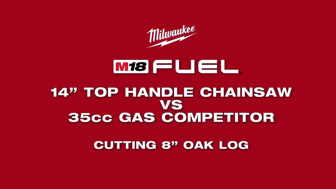 Milwaukee M18 FUEL 14 in. 18V Lithium-Ion Brushless Cordless Battery Top Handle Chainsaw with Top Handle Chainsaw Carrying Case