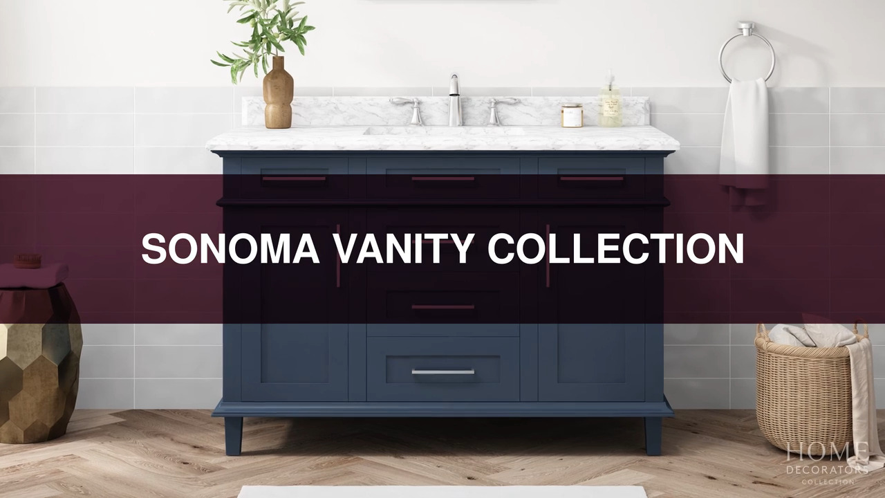 Sonoma 30 in. Single Sink Freestanding Almond Latte Bath Vanity with Carrara Marble Top (Assembled)