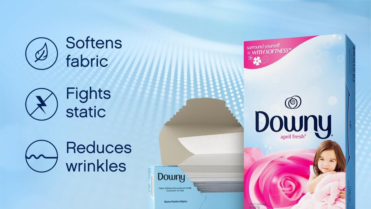Downy April Fresh Fabric Softener Sheets, 105 count