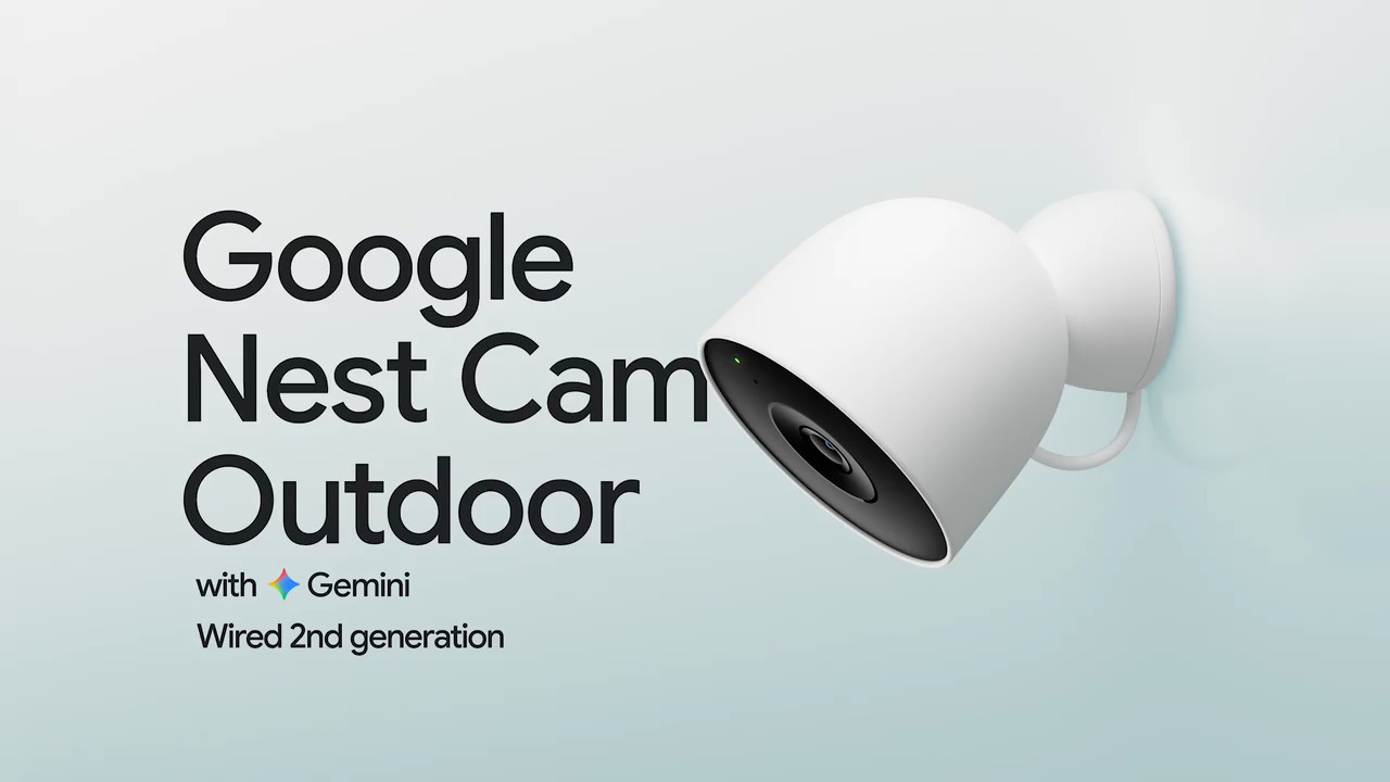 Google Nest Outdoor Smart Security Camera (Wired, 2nd Gen) - Snow