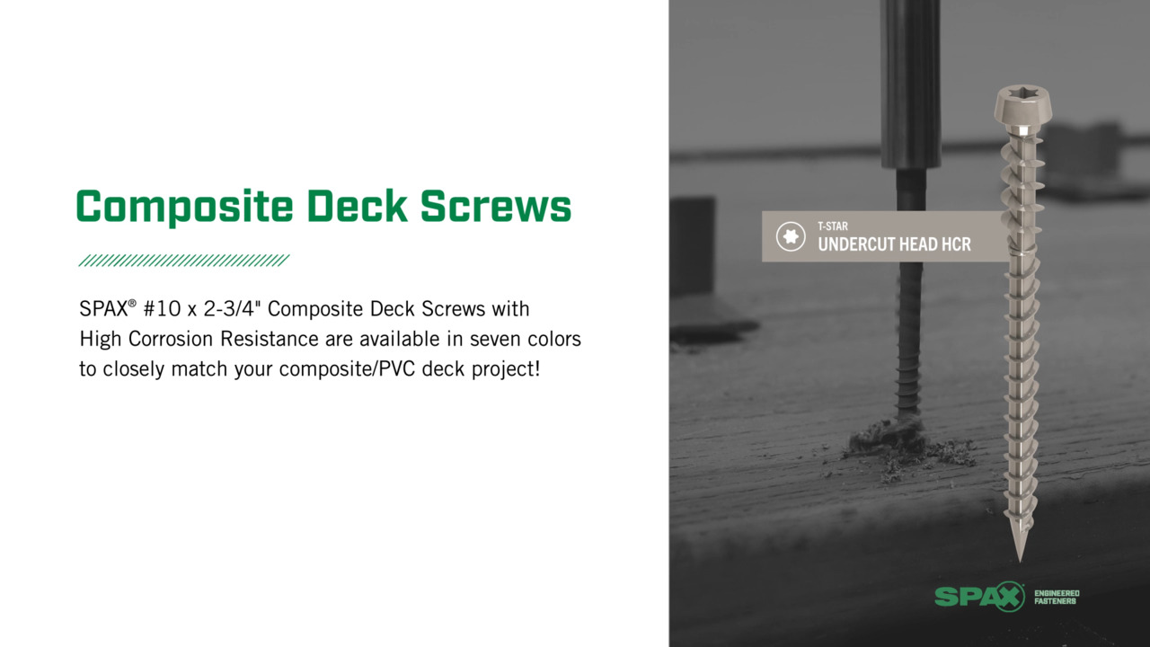 DeckLok #10 x 2-3/4 in. Star Drive Self-Countersinking Flat Head ACQ Compatible Flint Composite Deck Screws (75-Piece)
