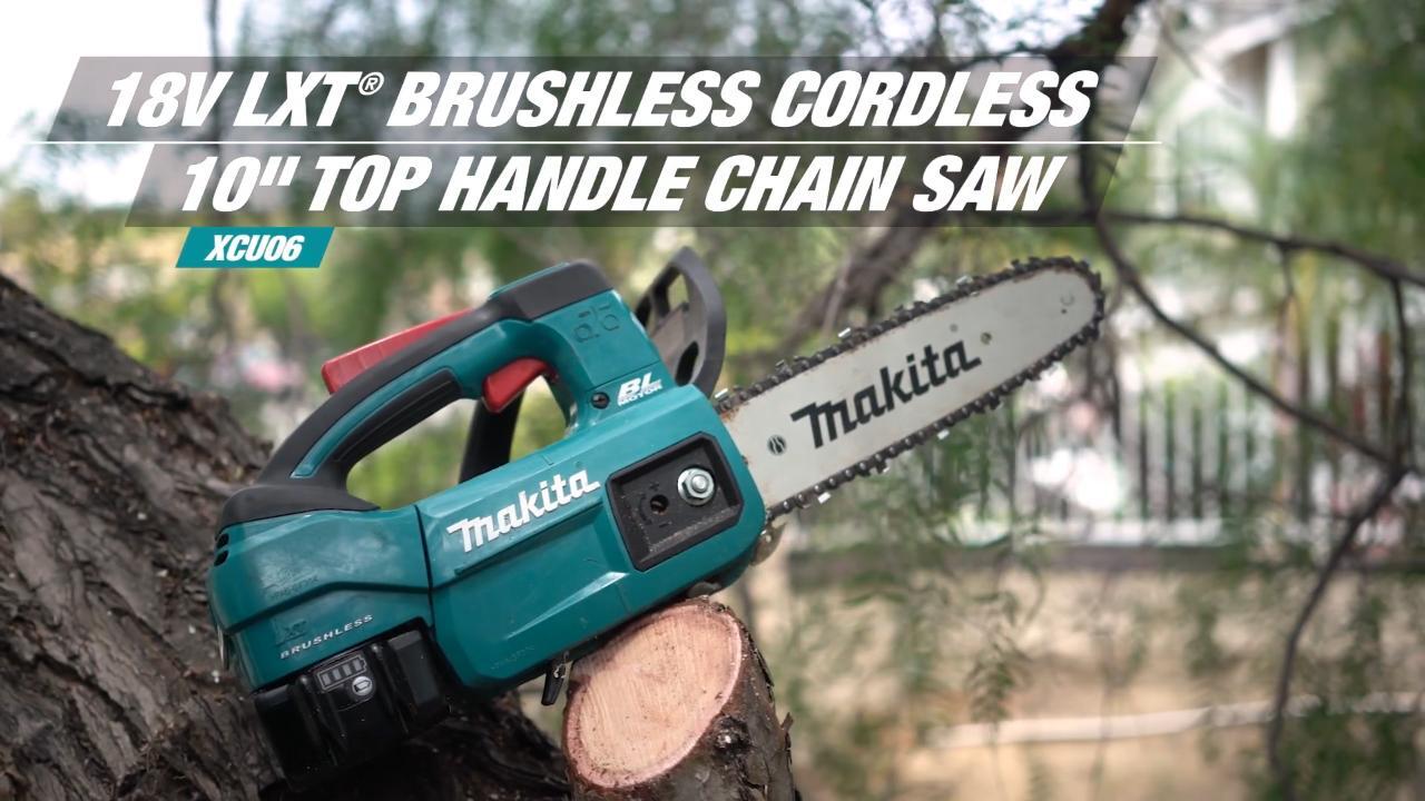  Makita XCU06Z 18V LXT® Lithium-Ion Brushless Cordless 10 Top  Handle Chain Saw, Tool Only : Tools & Home Improvement