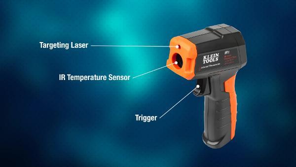 Klein Tools IR1 10:1 Infrared Digital Thermometer with Targeting Laser 