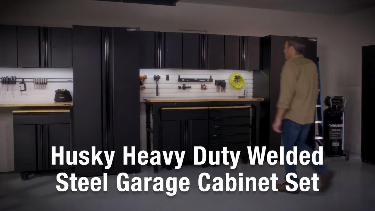 Husky Heavy Duty Welded 20-Gauge Steel Freestanding Garage Cabinet