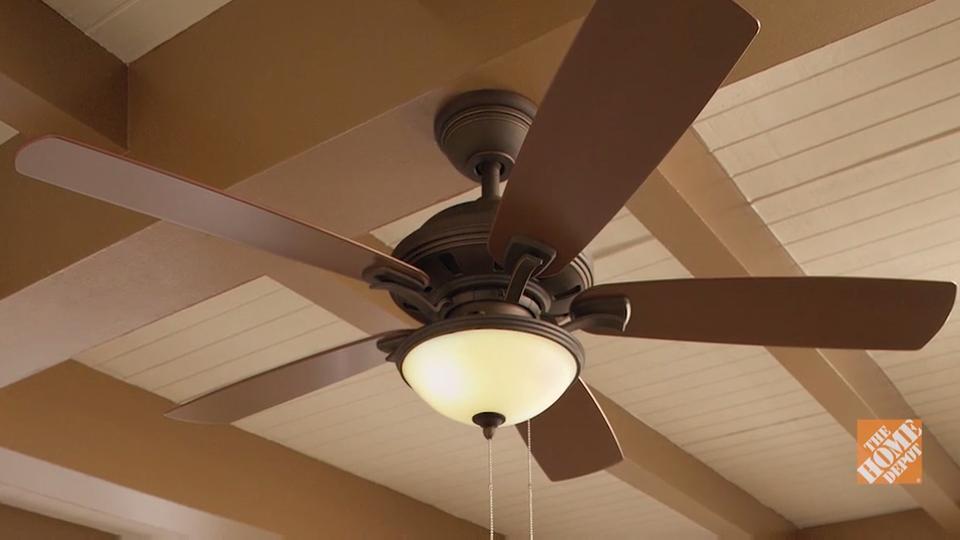 Indoor Brushed Nickel Ceiling Fan with Light Kennesaw 42 in 