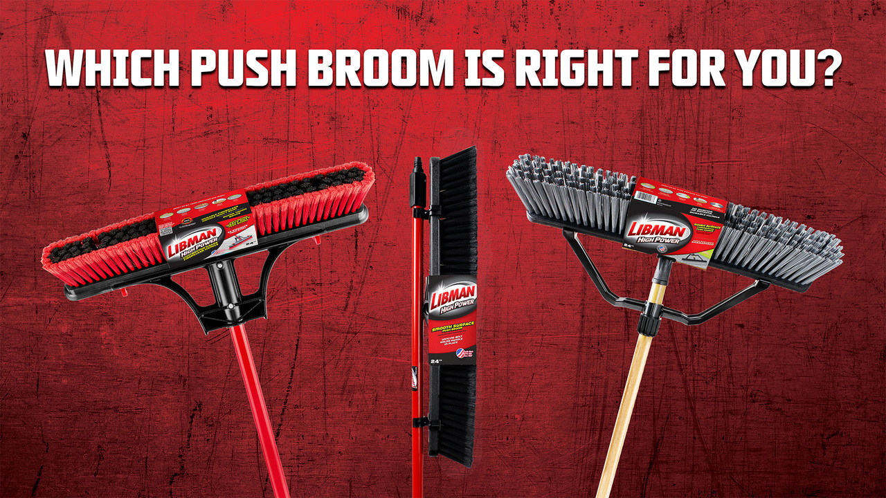 Libman 24 in. High Power Rough Sweep Push Broom Set Clamp