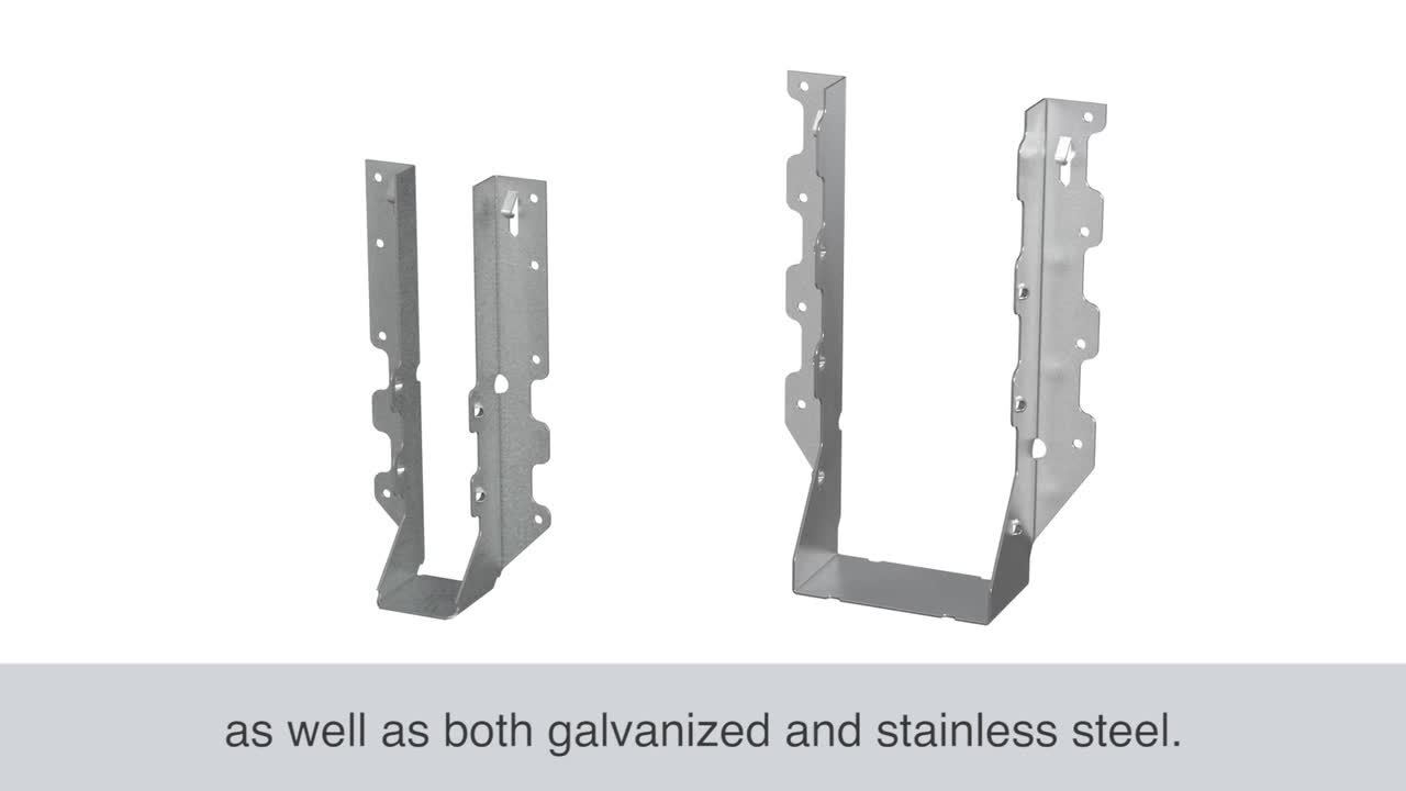 LUS ZMAX Galvanized Face-Mount Joist Hanger for Double 2x8 Nominal Lumber LUS ZMAX Galvanized Face-Mount Joist Hanger for Double 2x8 Nominal Lumber