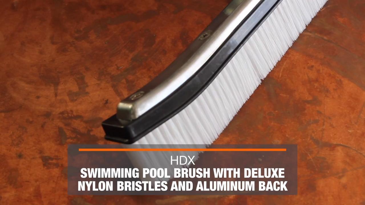 18 in. Swimming Pool & Spa Brush with Deluxe Nylon Bristles and Aluminum Back