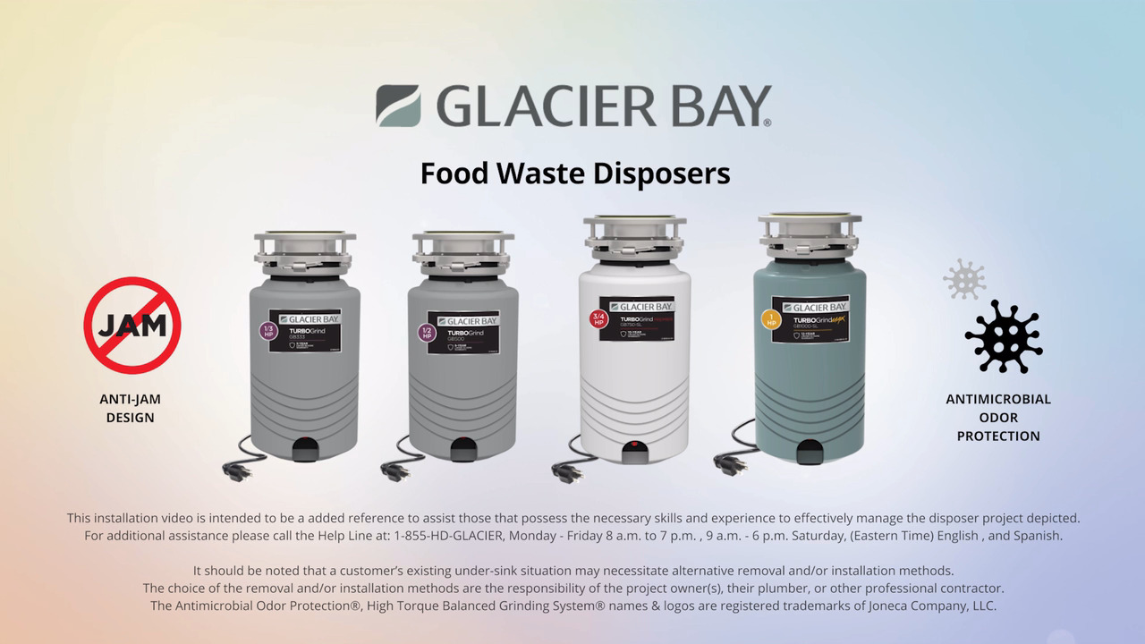 Glacier Bay TurboGrind Max 1 hp. Continuous Feed Garbage Disposal
