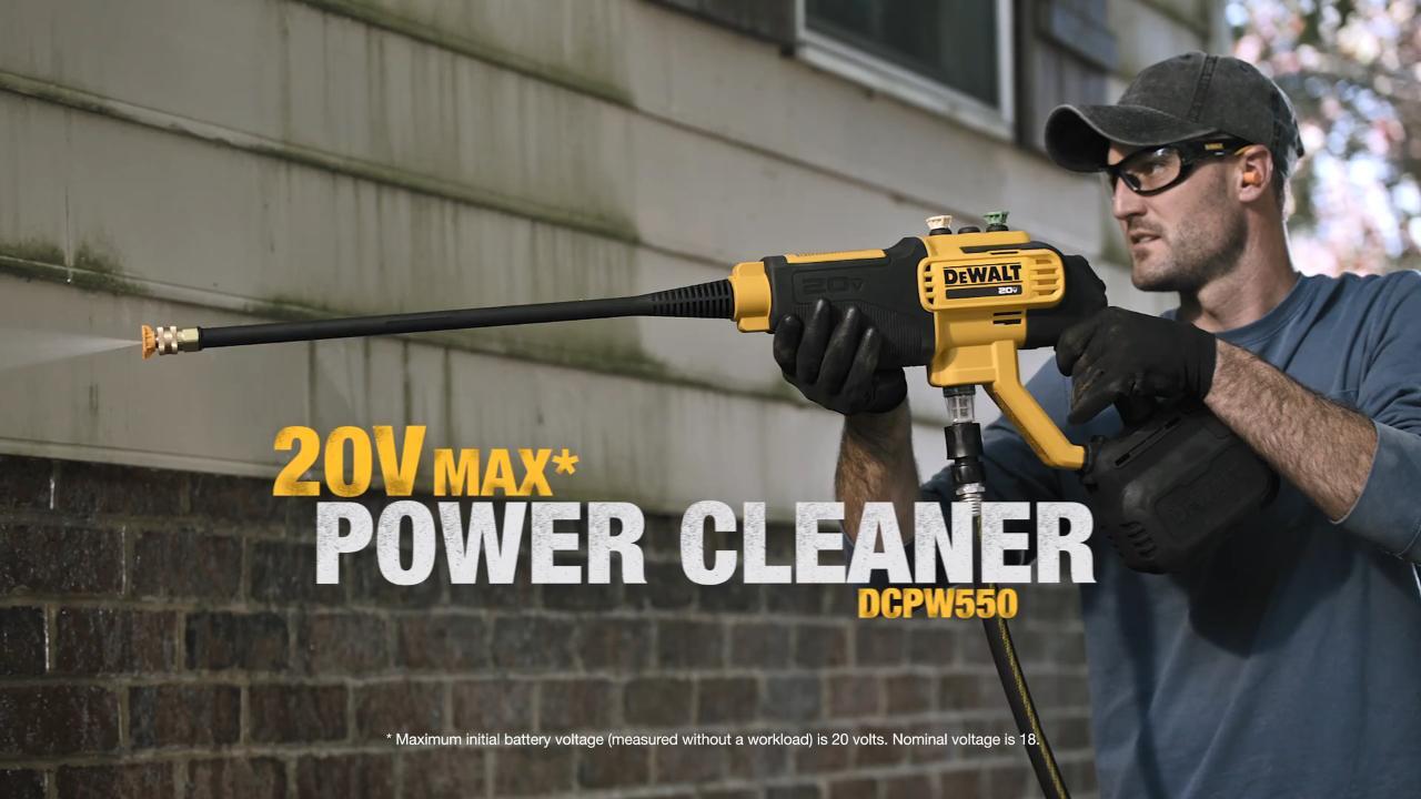  Cordless Power Pressure Washer for DeWALT 20V MAX Battery 550  PSI 1.0GPM Portable Power Cleaner with 6-in-1 Nozzle for Car Floor Fence  Wall Cleaning Replacement for DCPW550B (Battery not Included) 