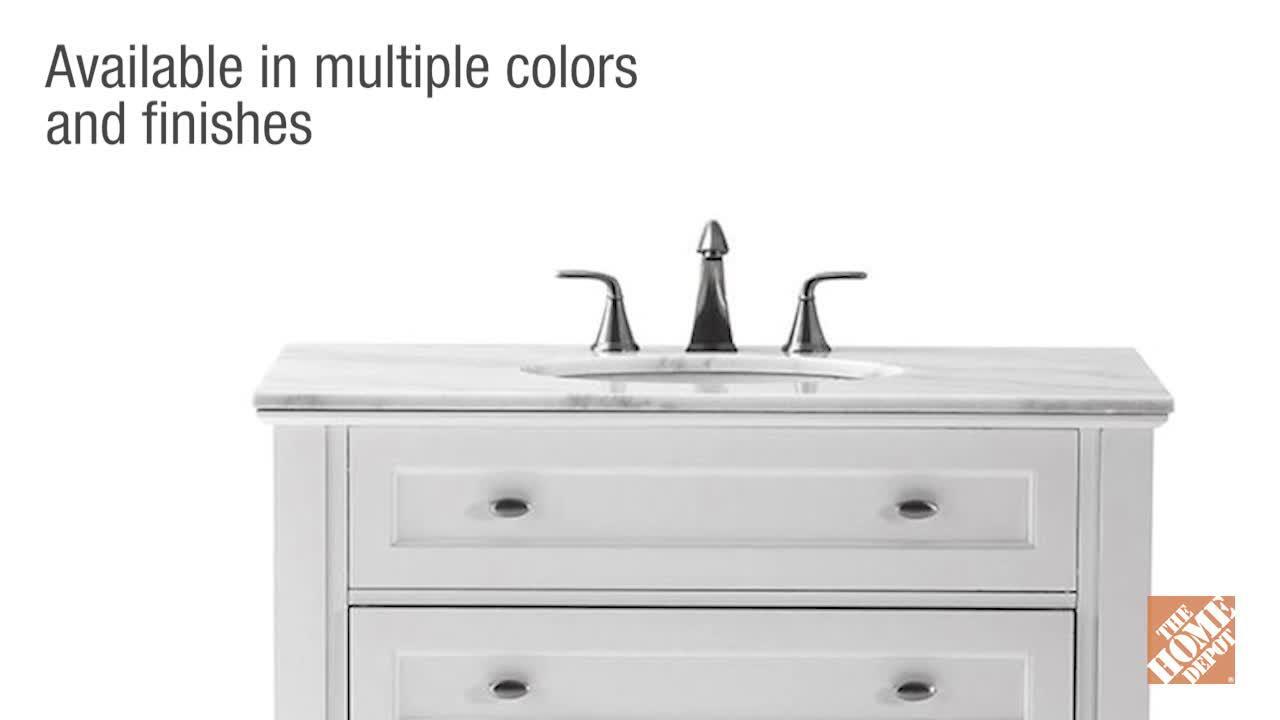 Parkcrest 42 in. W x 22 in. D Bath vanity in Dove Grey with Marble Vanity Top in White with White Sink