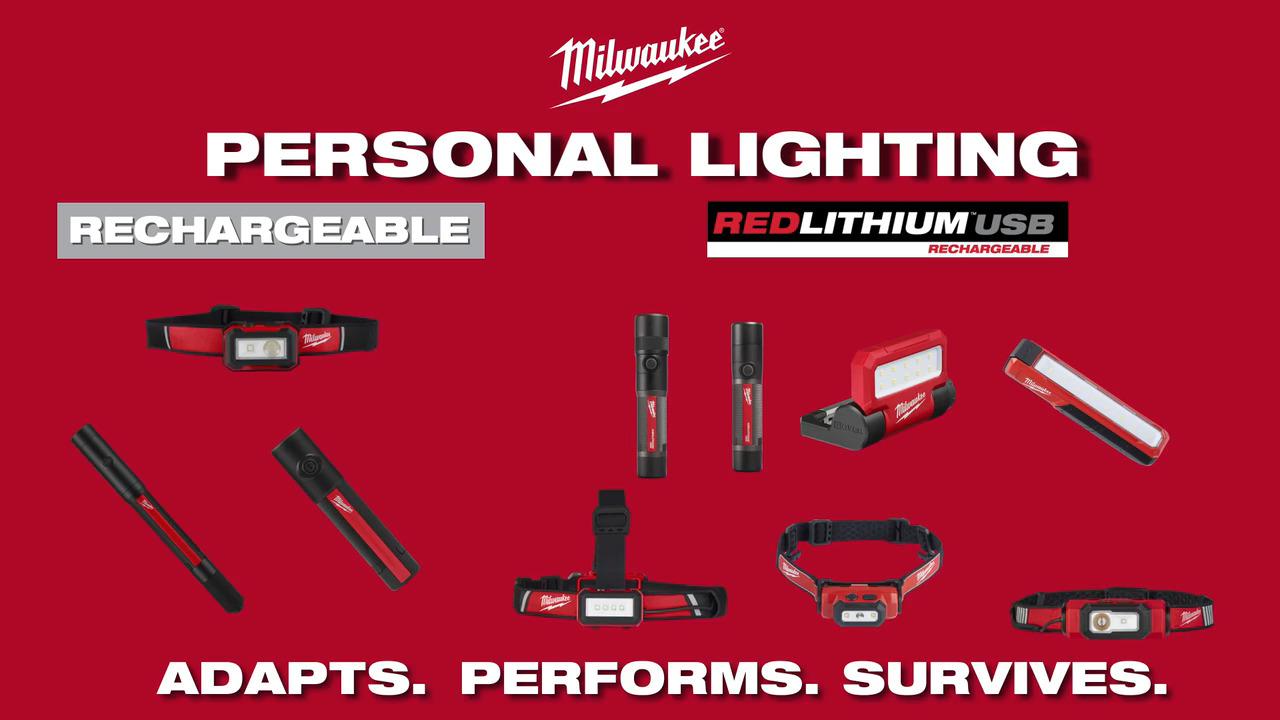 500 Lumens LED Pivoting REDLITHIUM USB Flashlight
