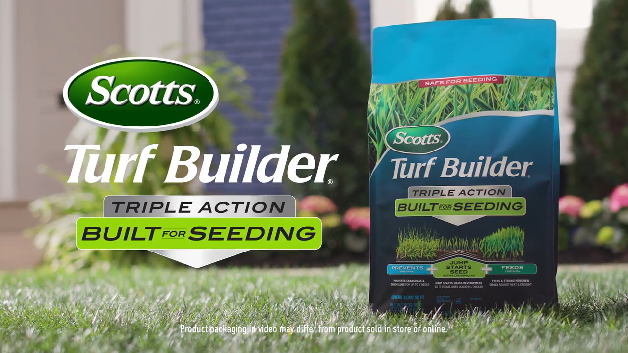 Scotts Turf Builder Triple Action Built for Seeding Pre Emergent Preventer & Fertilizer Lawn Fertili