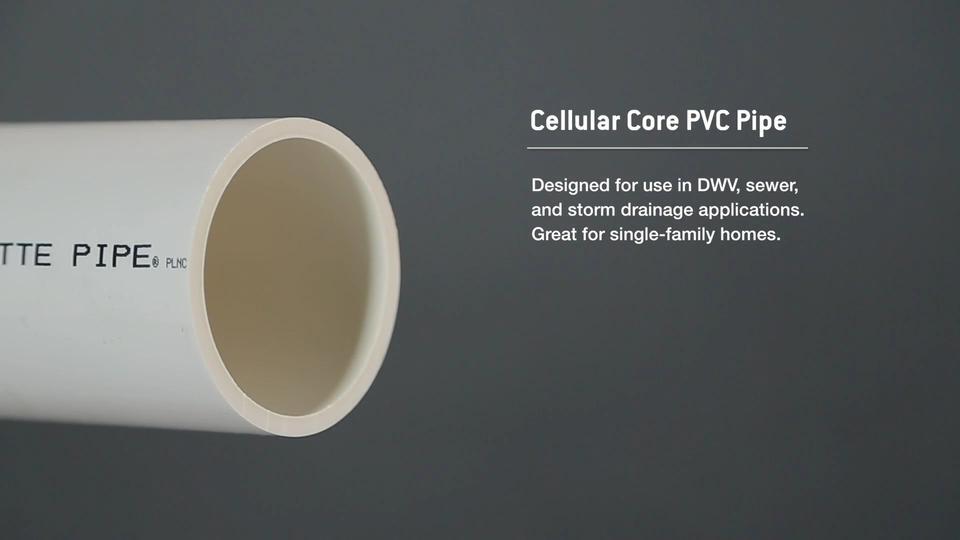Charlotte Pipe 4 in. x 10 ft. PVC Schedule 40 Foam-Core DWV Pipe PVC 04400  0600 - The Home Depot