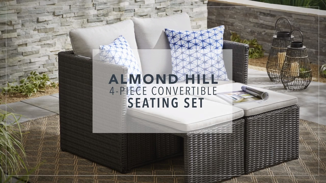 hampton bay 3 in 1 convertible 4 piece seating