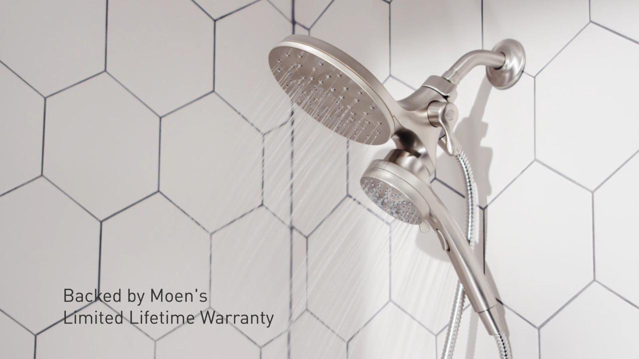 Attract with Magnetix 6-Spray 6.75 in. Dual Wall Mount Fixed and Handheld Shower 1.75 GPM in Mediterranean Bronze