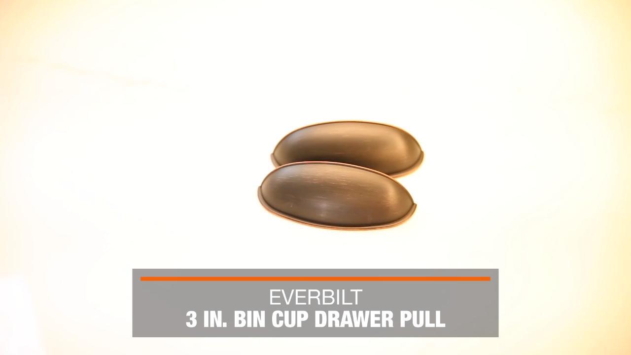 Everbilt 3 in. (76 mm) Oil Rubbed Bronze Bin Cup Drawer Center-to-Center  Pull (25-Pack) DMZ2183625ORB - The Home Depot