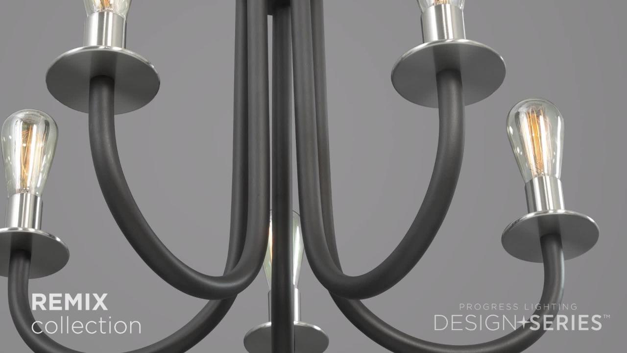 Progress Lighting Remix Collection 5-Light Graphite Chandelier