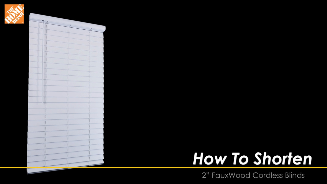 Home Decorators Collection White Cordless Faux Wood Blinds for Windows with 2 in. Slats - 10.25 in. W x 36 in. L (Actual Size 9.75 in W x 36 in L) 10793478584116