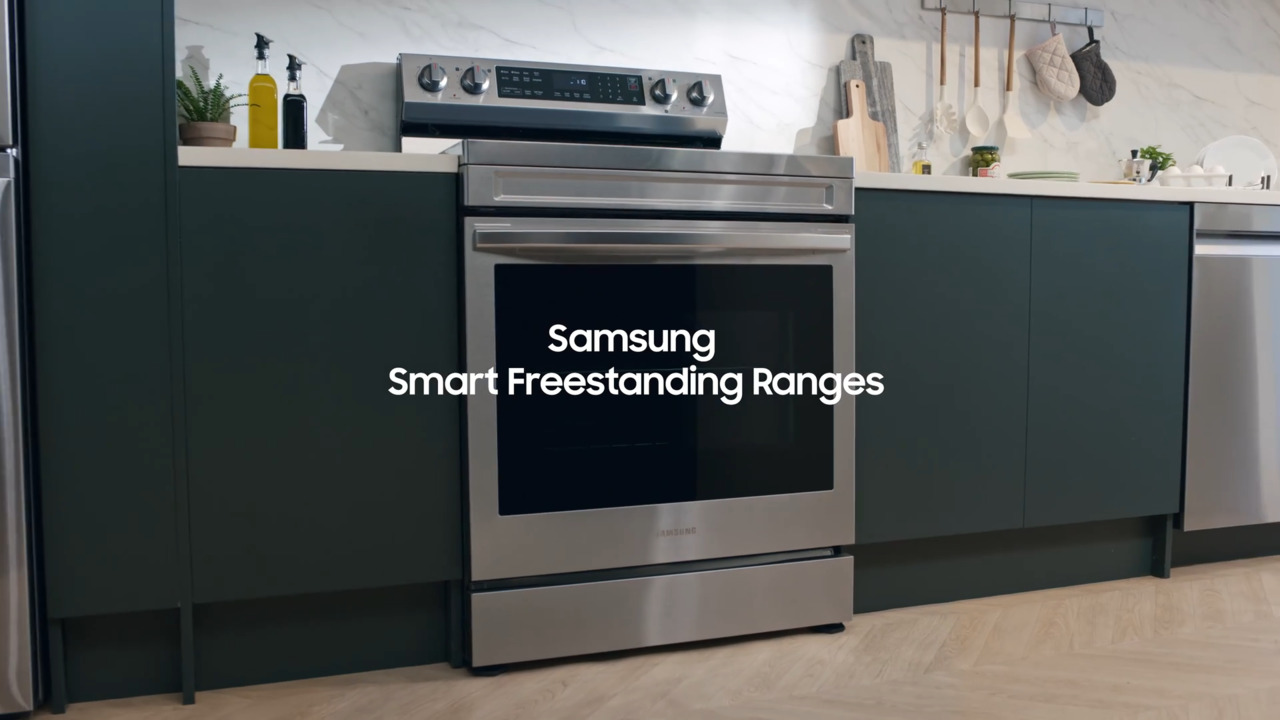 6.3 cu. ft. Smart Freestanding Electric Range with Steam Clean in Stainless Steel