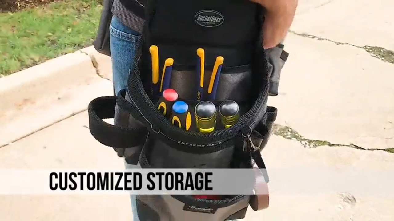 Bucket Tool Organizer with 42 Pockets Adjustable Adhesive Strap 