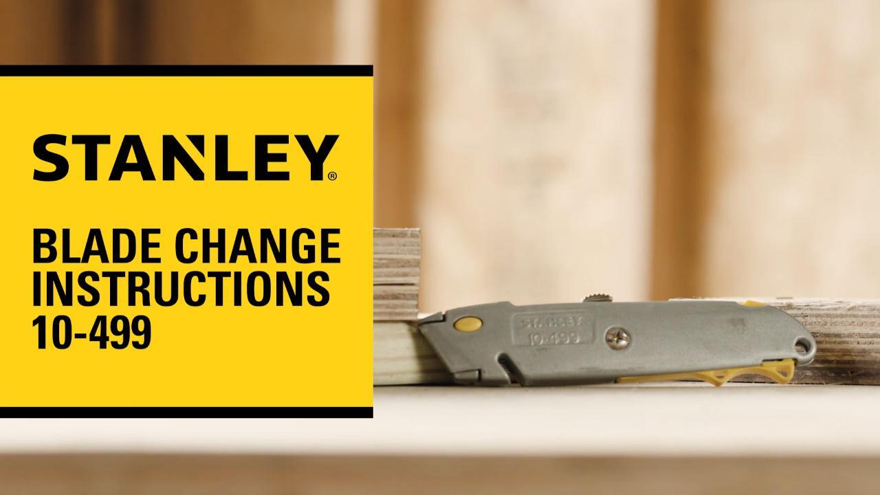 Stanley Quick-Change Utility Knife 3 x Blade(s) - 6 Cutting Length -  Straight Cutting - 0.8 Height x 3 Width - Black, Silver 
