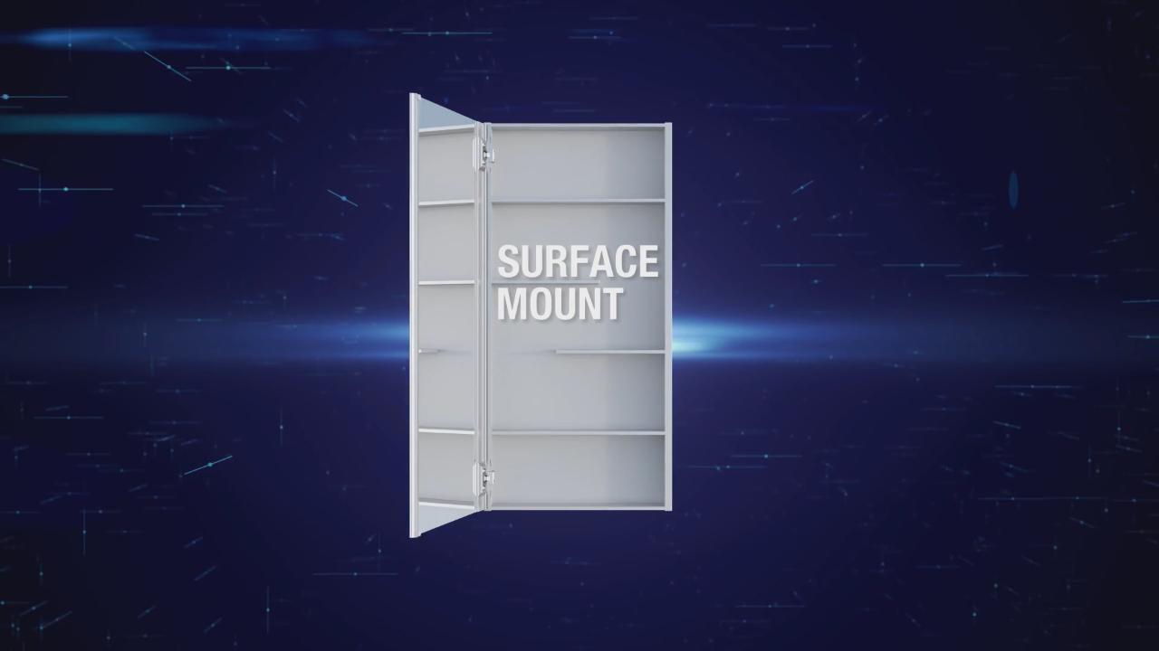Maxstow 20 in. x 24 in. Frameless Surface-Mount Aluminum Medicine Cabinet Maxstow 20 in. x 24 in. Frameless Surface-Mount Aluminum Medicine Cabinet