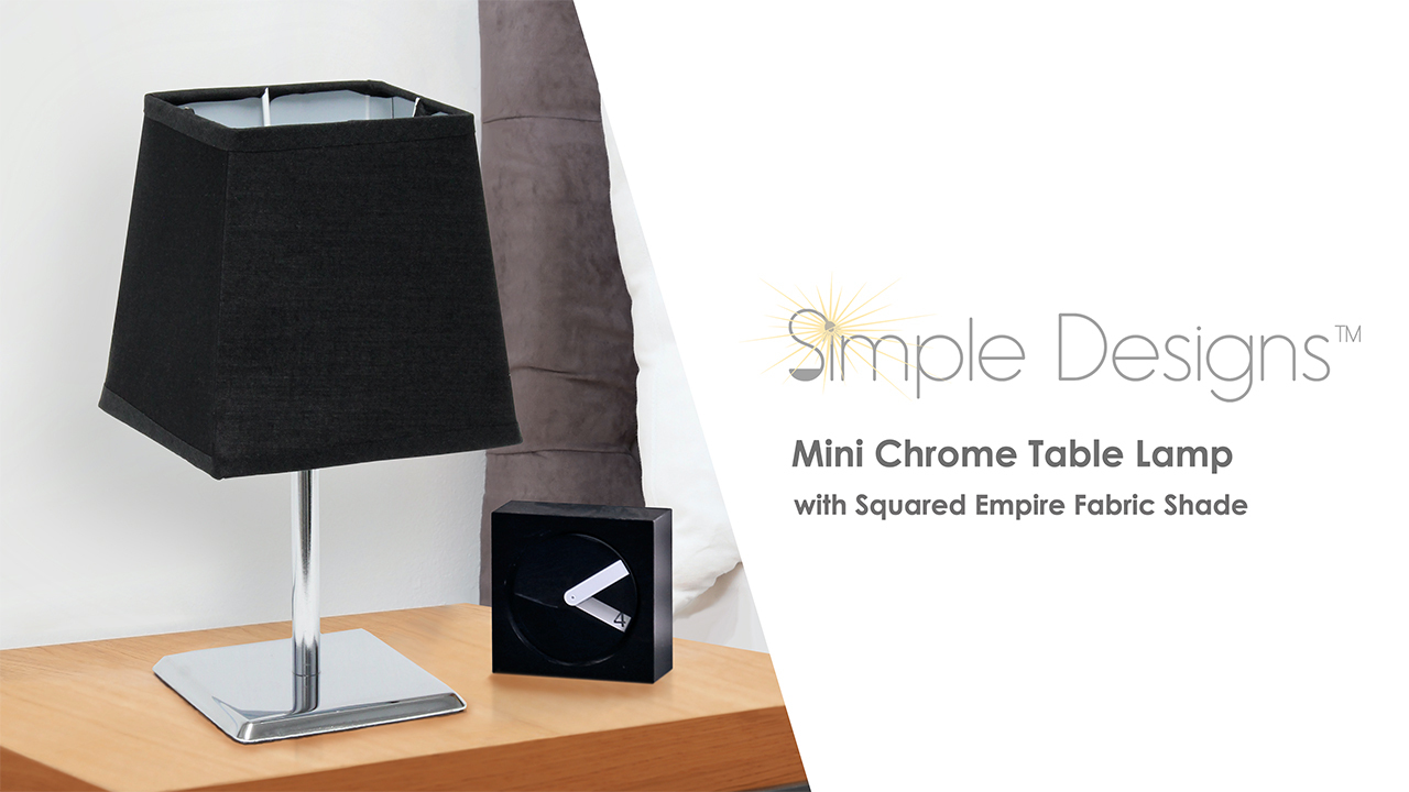 Mini Purple Chrome Table Lamp with Fabric Shade