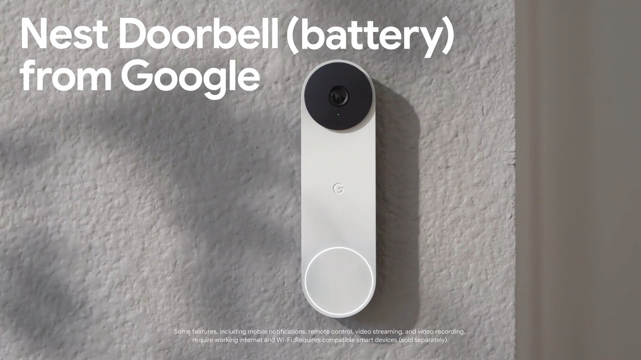 Google Video Doorbell (Battery, White) GA01318-US B&H Photo Video