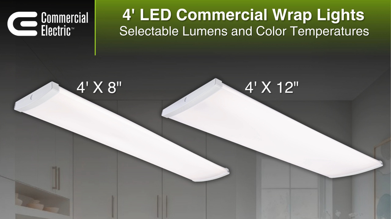 Commercial Electric 12-Pack 4 ft. x 15 in. 6000/7000/8300 Lumens