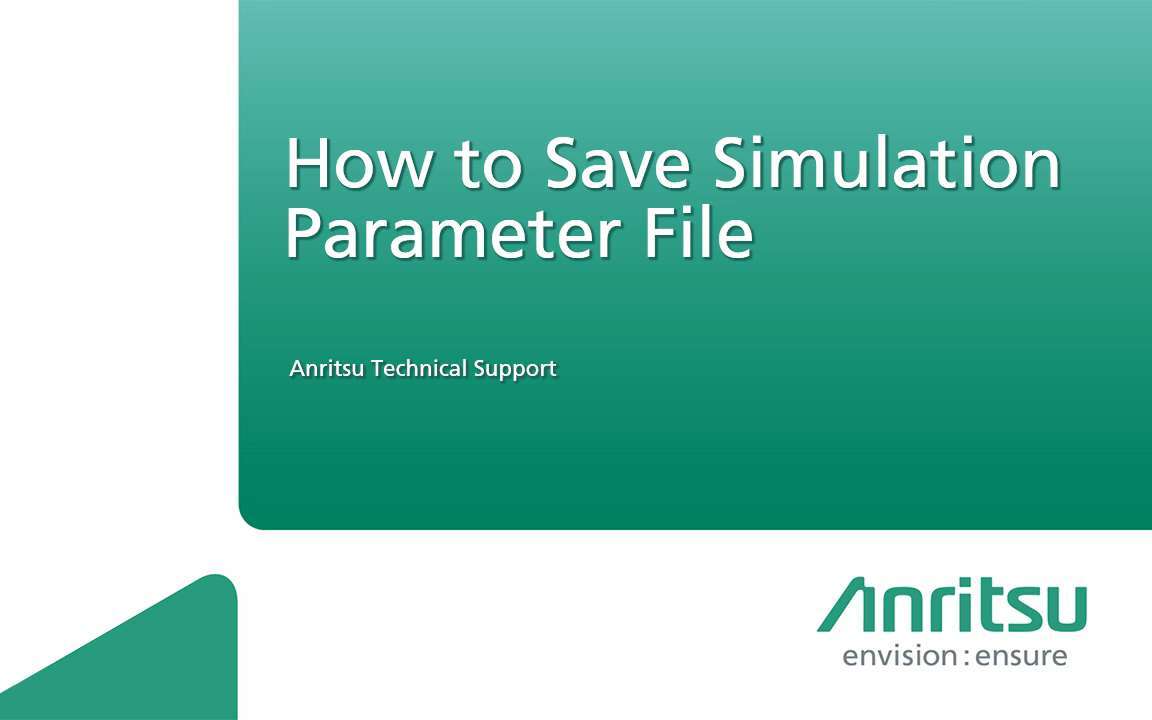 MD8475A-How to Save the Simulation Parameter File