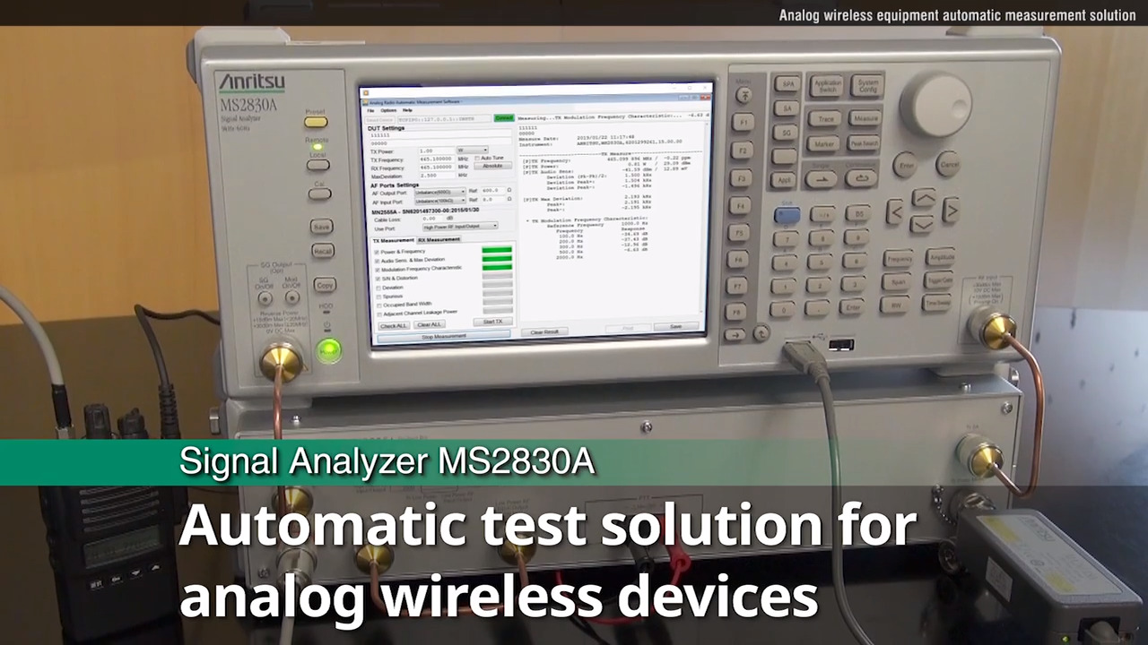 Automatic Test Solution for Analog Land Mobile Radio Using MS2830A