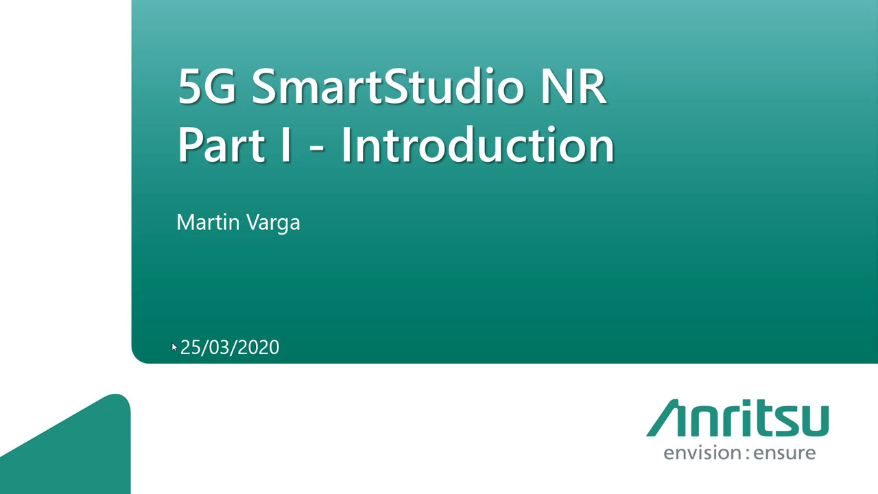 5G SmartStudio NR Demo Video Part I - Introduction