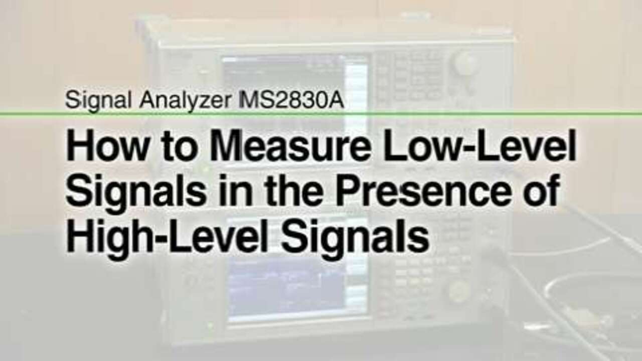 How to Measure Low Level Signals