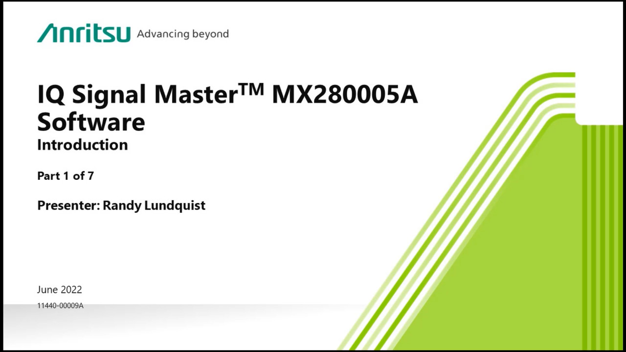 IQ Signal Master MX280005A Software Introduction