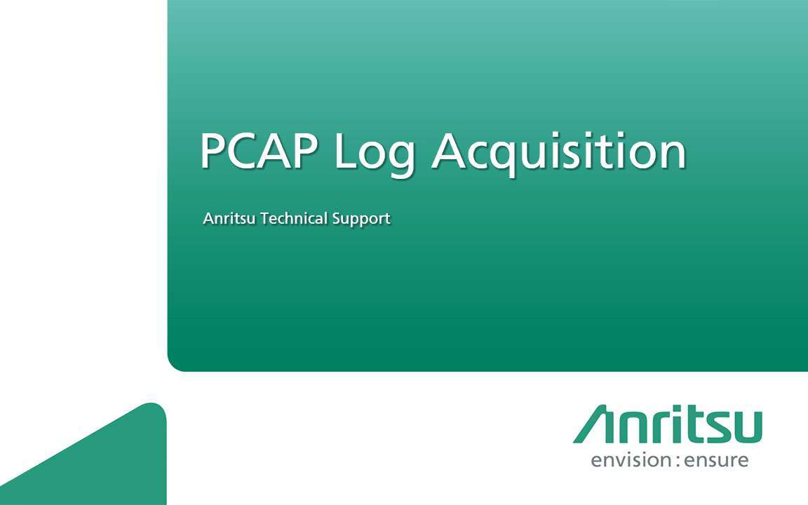 MD8475A-PCAP Log Acquisition