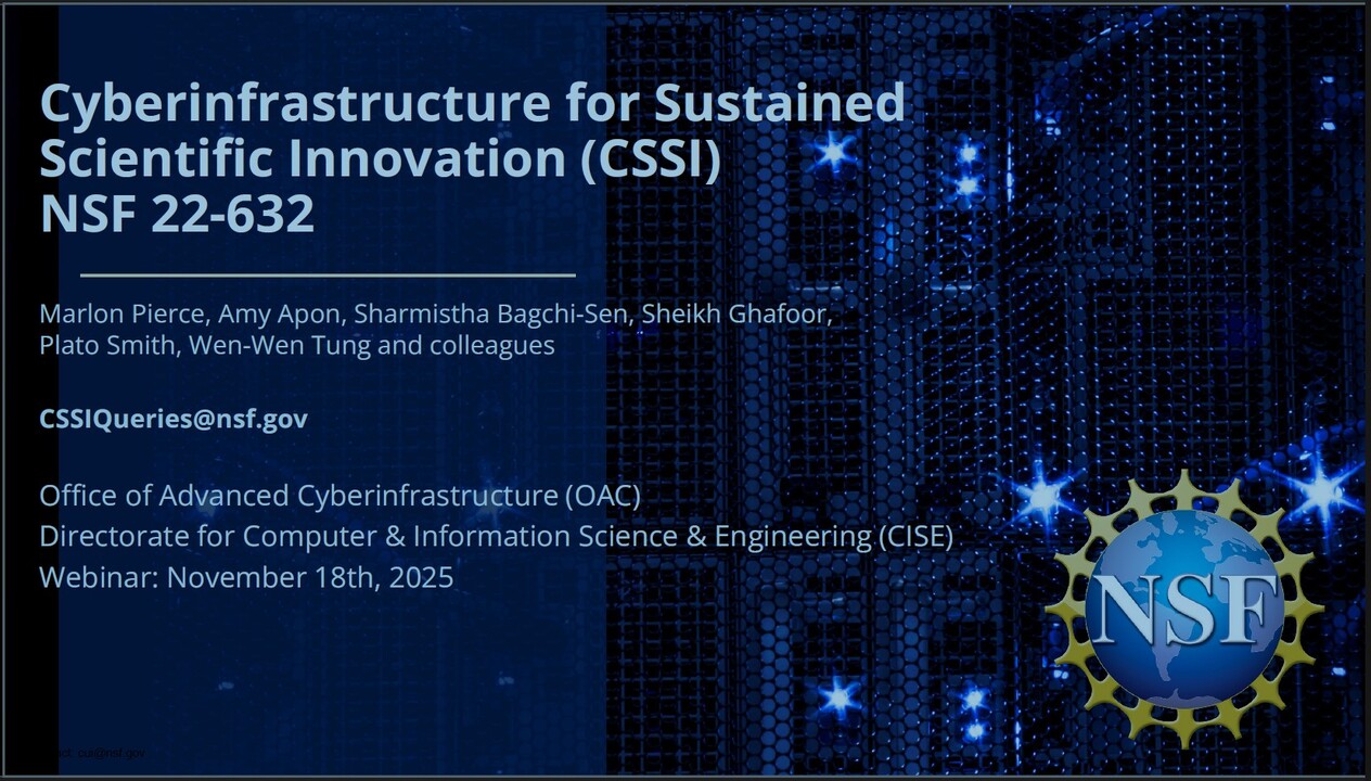 NSF Cyberinfrastructure for Sustained Scientific Innovation