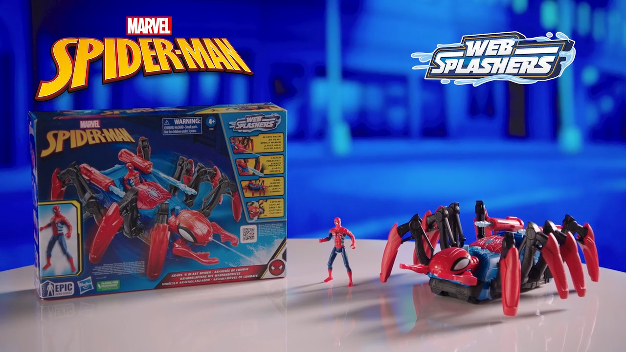 Marvel Spider-Man Crawl 'N Blast Spider with Action Figure, 2-In-1 Blast  Feature, Toy Cars - Marvel