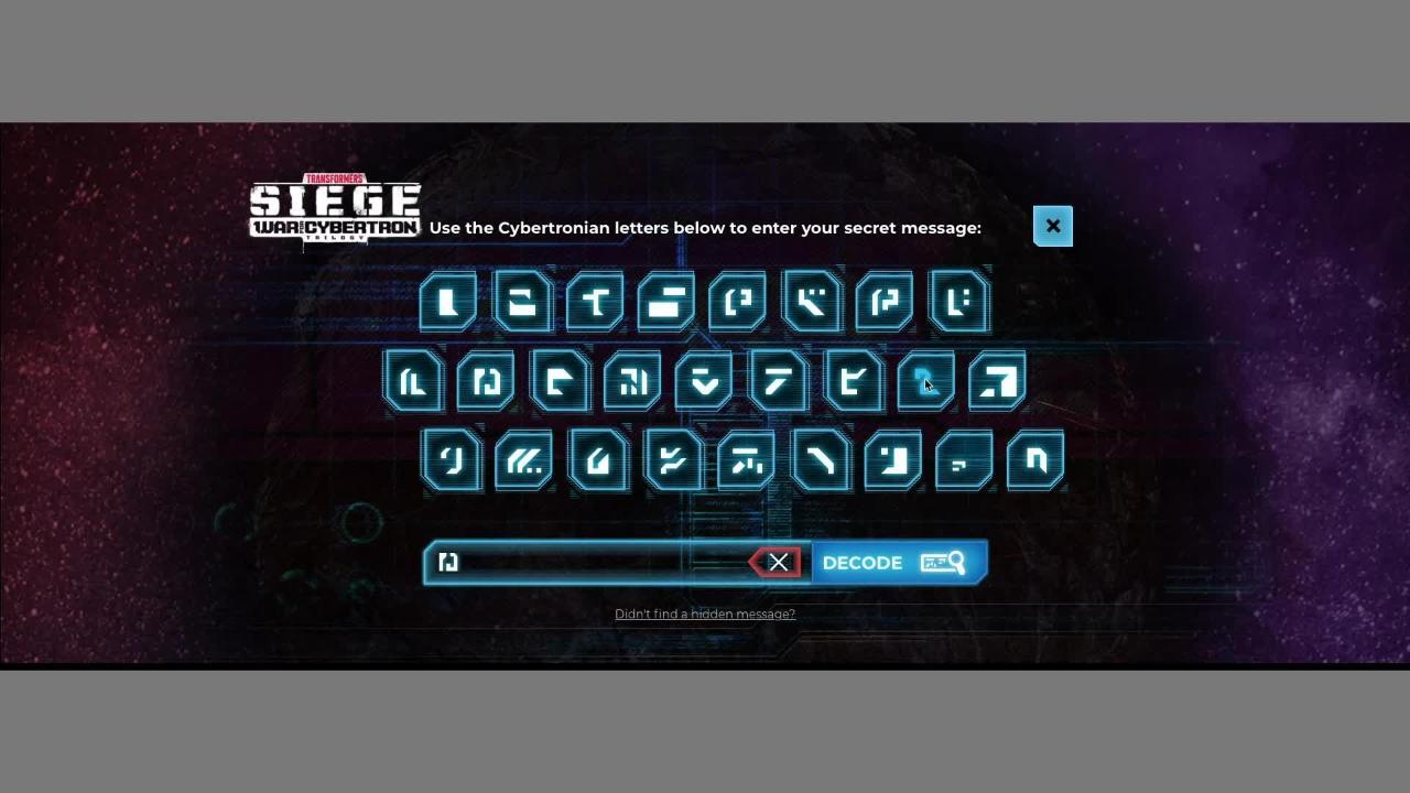 Transformers Generations: War for Cybertron Hidden Messages - How to Decode a Hidden Message