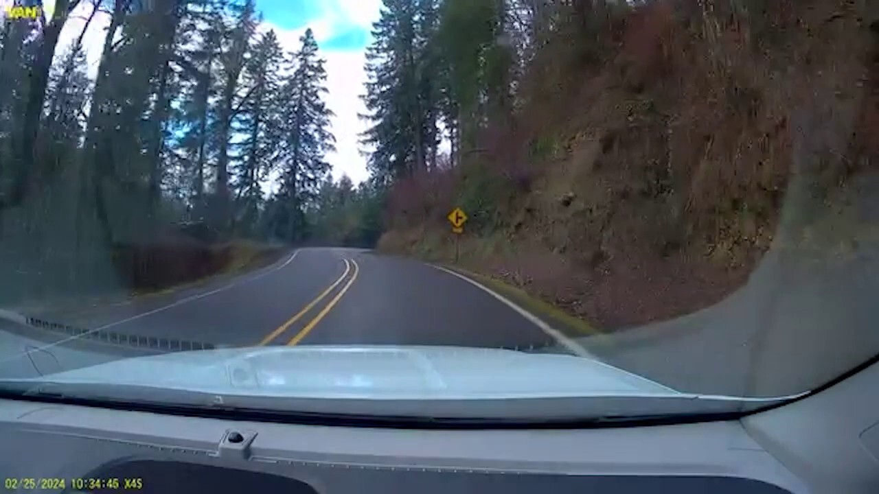 Кола излита от пътя, приземява се на 200 фута по-долу поради „разсеяно шофиране“: видео