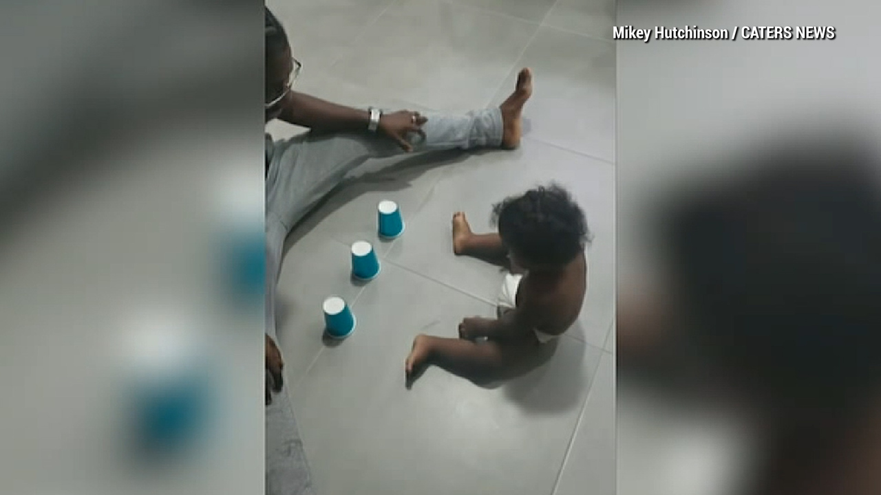 Toddler, 1, masters three-cup game against dad in viral video