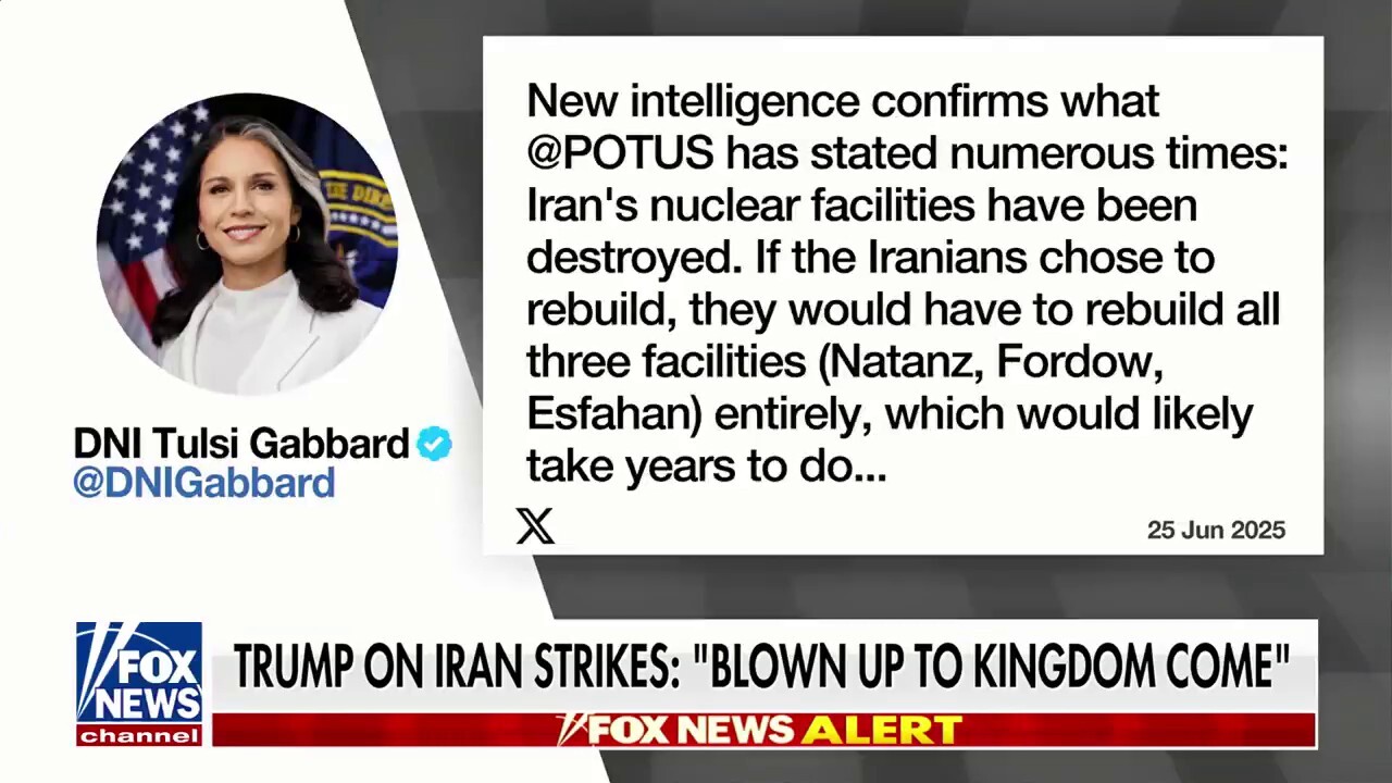 Trump national intelligence director confirms Iran's nuclear facilities have been destroyed