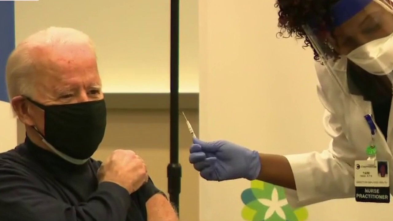 Joe Biden receives his first dose of Pfizer COVID-19 vaccine