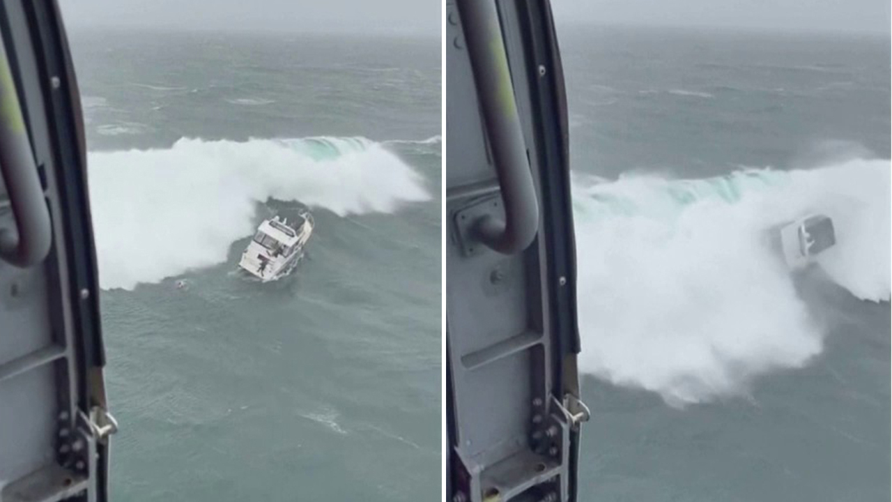Coast Guard rescues wanted man seconds before massive wave capsizes boat