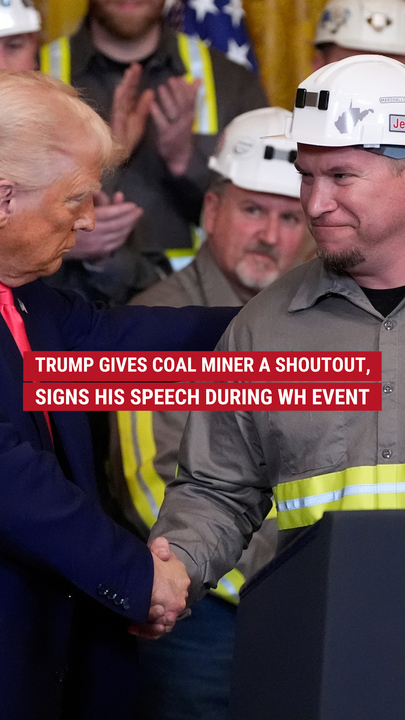Trump gives ember  miner a outcry   out, signs his code   astatine  White House event