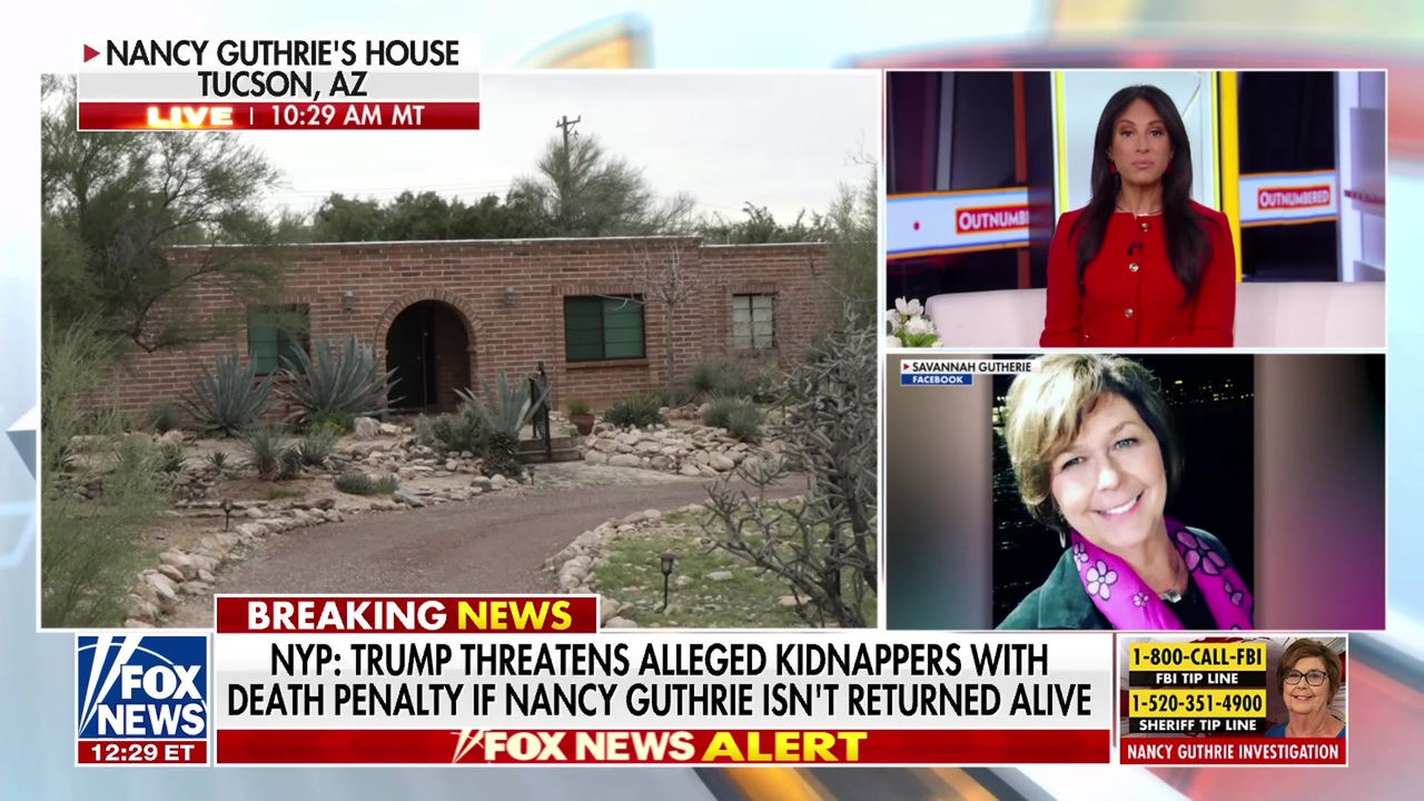 Trump vows death penalty if Nancy Guthrie is not returned unharmed